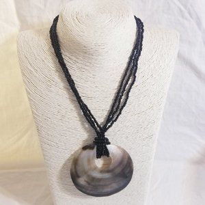 Capiz Shell in Natural Color Beaded Necklace